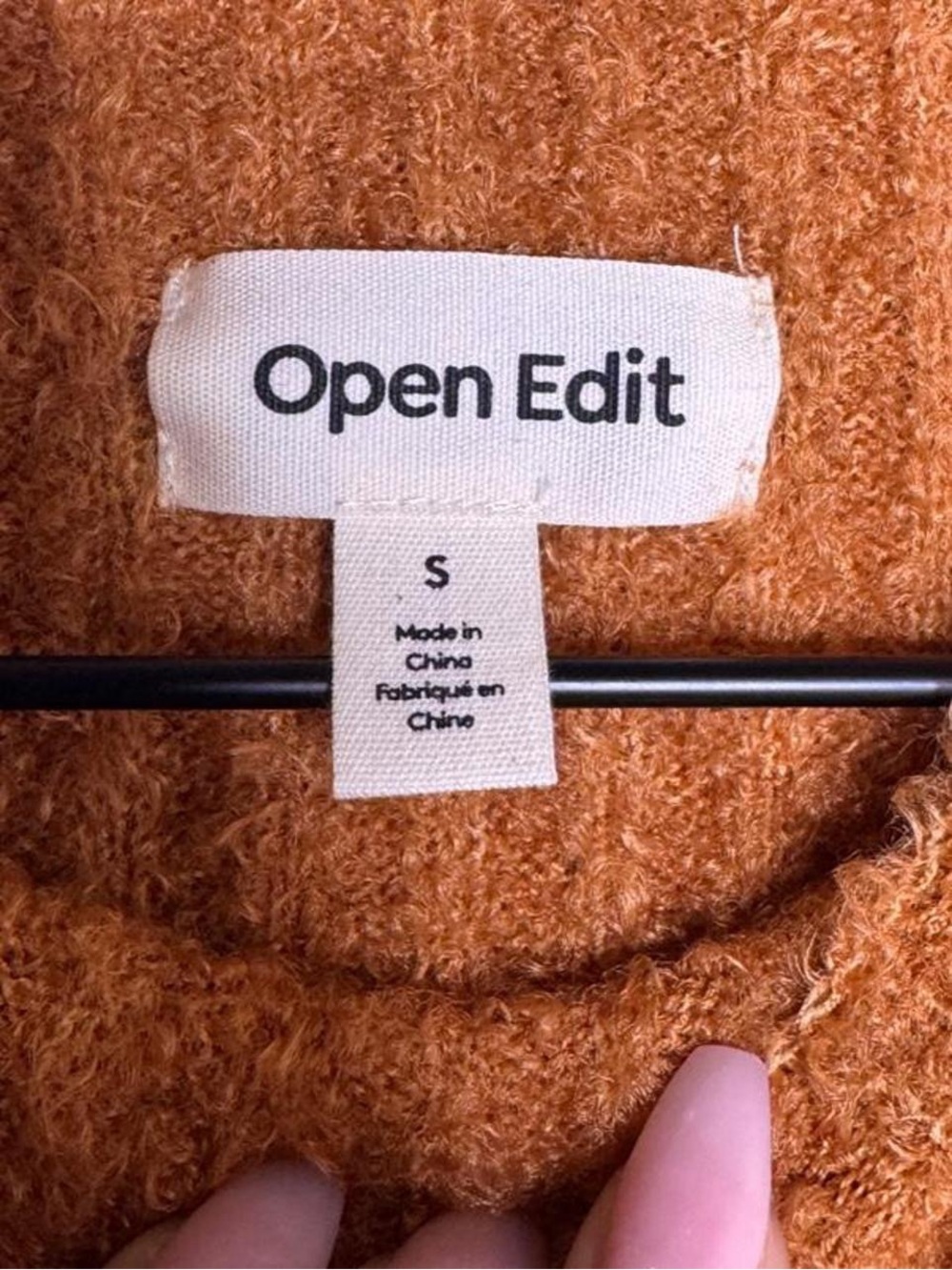 Cropped Ribbed Mock-Neck Sweater - Rust - Picture 7 of 8